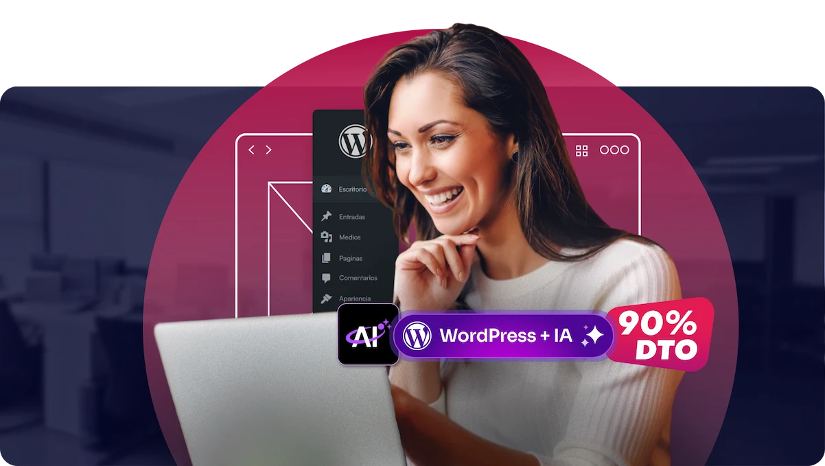 Hosting y dominios para tu web - Mujer trabajando en su portátil