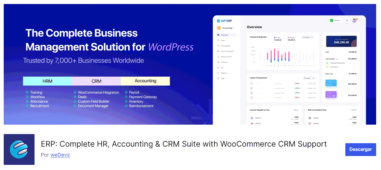Mejores-CRM-04 Plugin WP ERP – Complete WordPress Business Manager with HR, CRM & Accounting Systems for Small Businesses