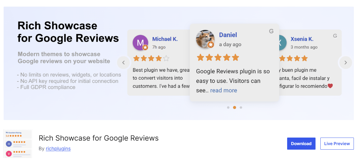 Rich-Showcase-for-Google-Reviews-–-WordPress-plugin rich showcase plugin