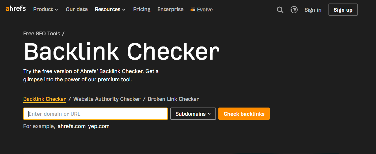 Free-Backlink-Checker backlink checker