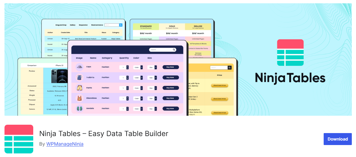 Ninja-Tables ninja tables plugin