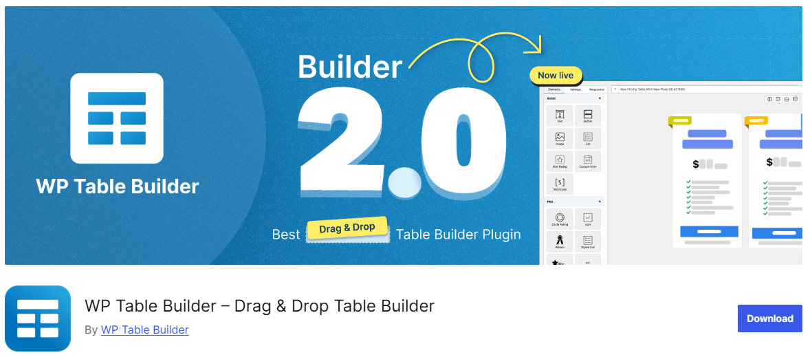 WP-Table-Builder tablebuilder plugin